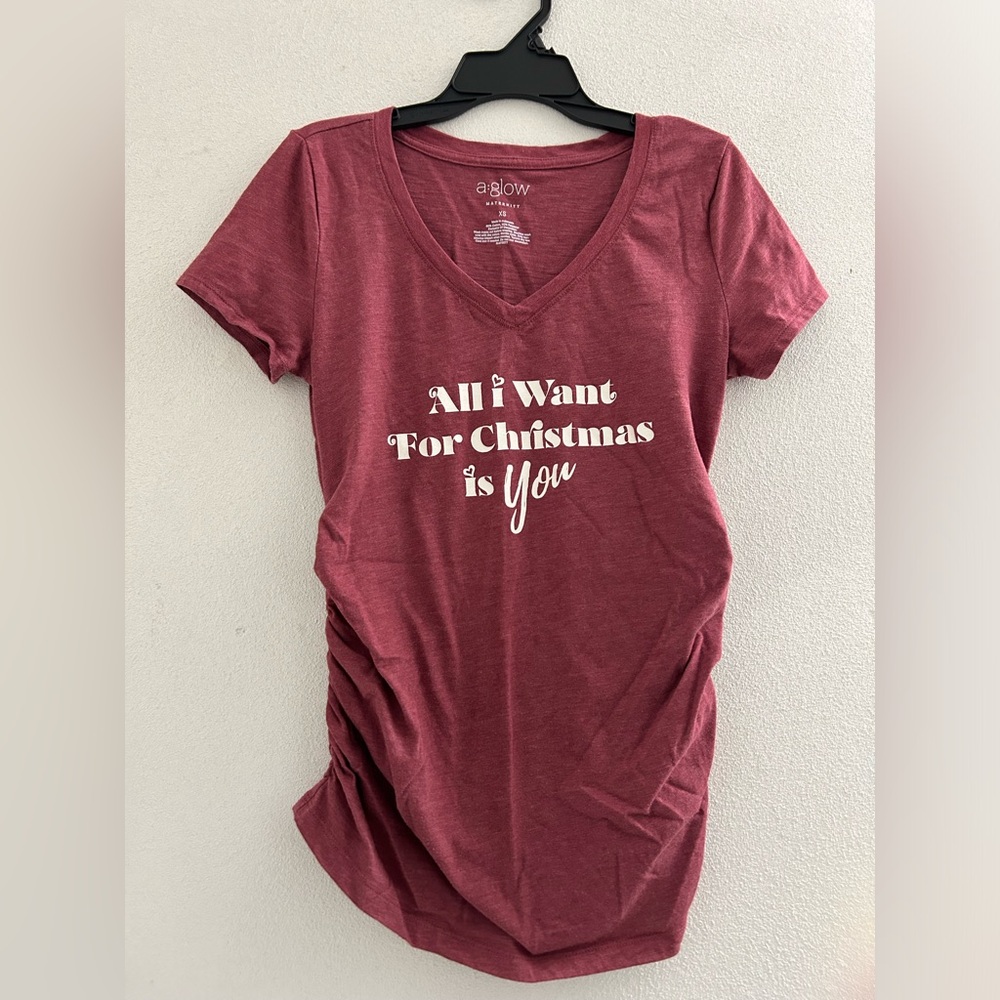 🦋 a:glow Women's Christmas Maternity Top. Size XS